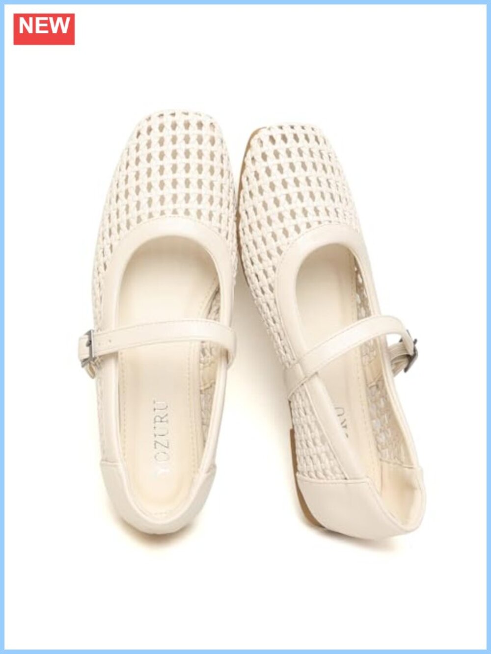 Woven Ballet Flats Mesh Mary Jane Shoes Comfortable Dressy